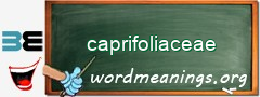 WordMeaning blackboard for caprifoliaceae